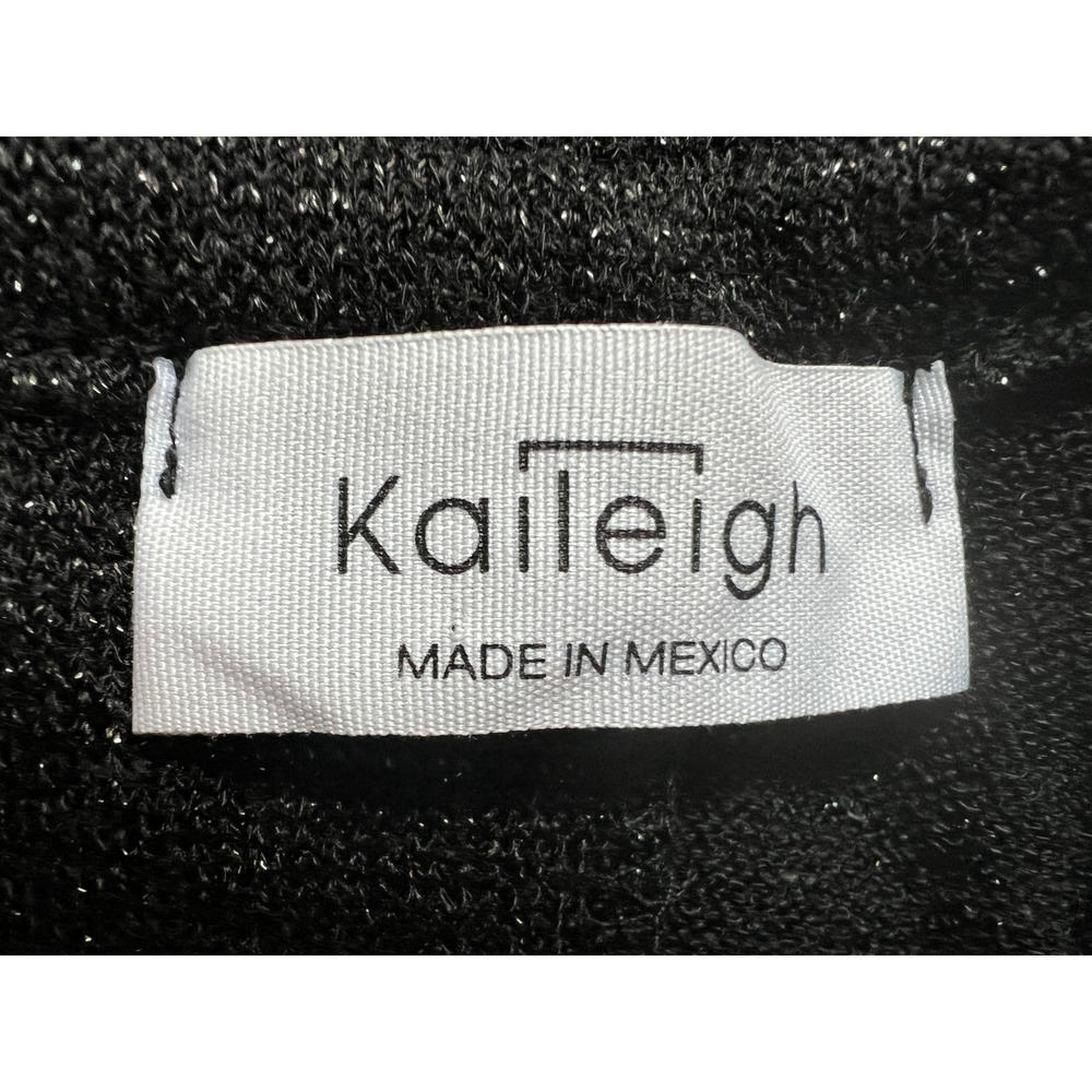 Kaileigh Top Womens XLarge Petite Black Silver Metallic Knit Cutout Back NEW! - Picture 3 of 11